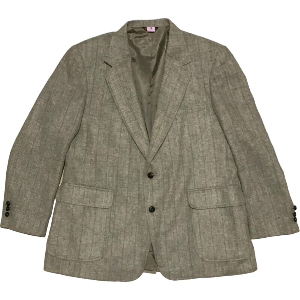 VINTAGE Wool TWEED Kerrison’s Gray Men’s Sports Suit Jacket Blazer Size 46R